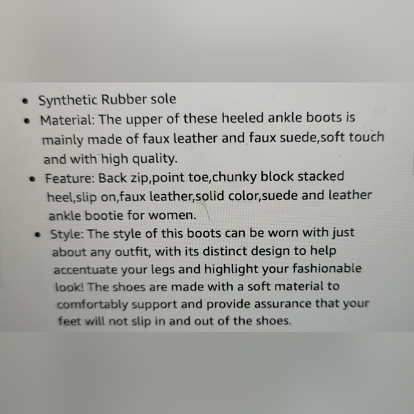 NIB  BACK ZIP BOOTIES SLIP ON CHUNKY HEEL POINTED CASUAL BOHO 6.5 3.25 HE… - Picture 5 of 12